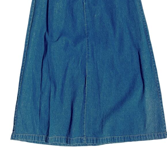 Vintage Woolrich Size Small Denim Midi Skirt Pockets Elastic Waist Western - Picture 9 of 9